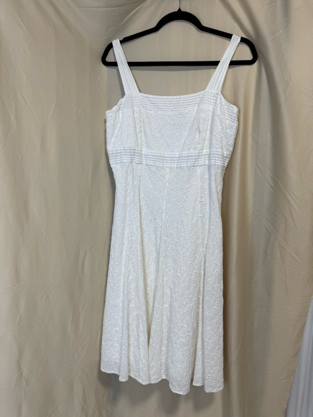 American Living White Eyelet Cotton Midi Dress